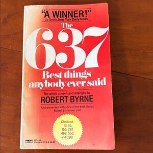 637 Best Things Anybody Ever Said Book by Robert Byrne 1982 edition